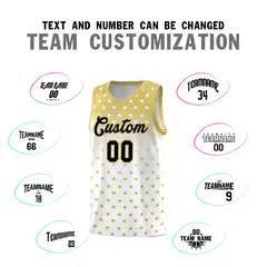 Old Gold White Gradient Star Pattern Basketball Jersey Sets 4