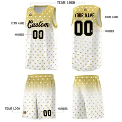 Old Gold White Gradient Star Pattern Basketball Jersey Sets 5