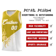 Old Gold White Radiant Sun Two Tone Basketball Jersey 3