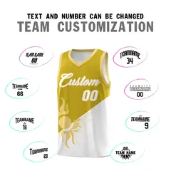 Old Gold White Radiant Sun Two Tone Basketball Jersey 5