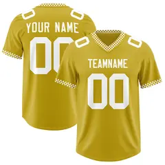 Old Gold White Square Neckline Football Jersey 1