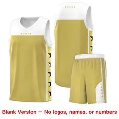 Old Gold White Star Pattern Team Basketball Jersey 2