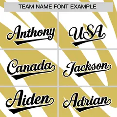 Old Gold White Tiger Stripe Gradient Baseball Jersey 3