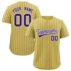 Old Gold White Tricolor Stripe Baseball Jersey