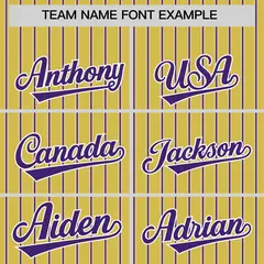 Old Gold White Tricolor Stripe Baseball Jersey 3