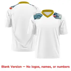 Old Gold White Ukiyo-e Auspicious Clouds Graffiti Football Jersey 7