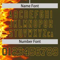 Olive 3D Flame Design Authentic Baseball Jersey 4