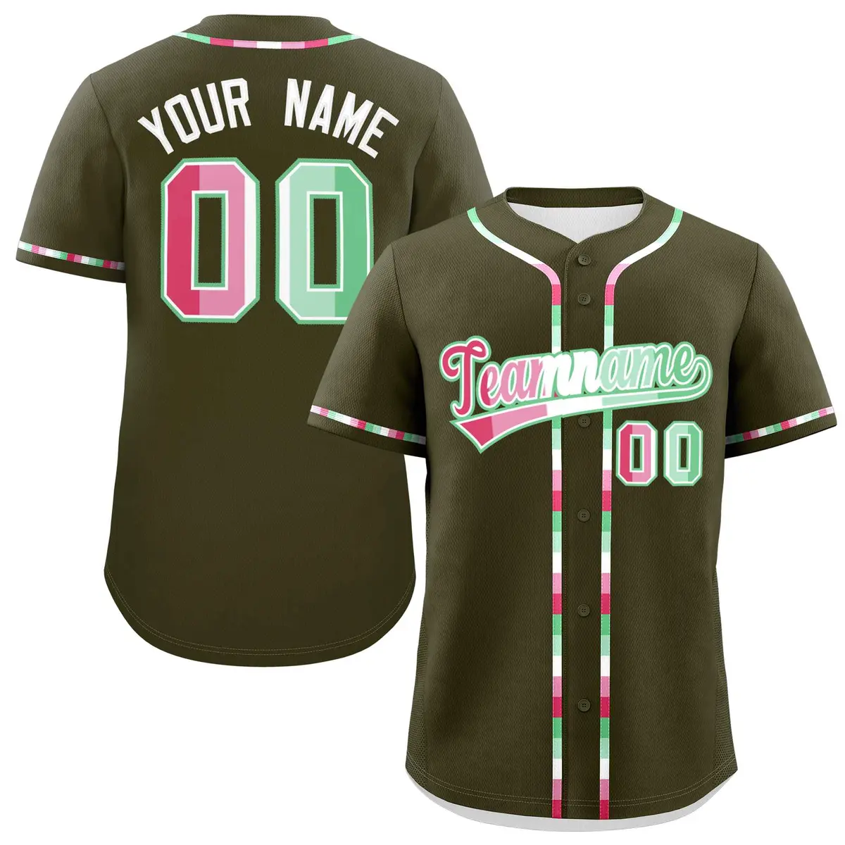 Olive Abrosexual Pride Month Baseball Jersey