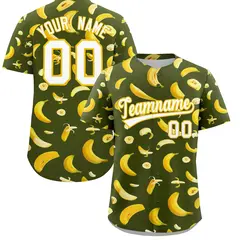 Olive Banana Graffiti Pattern Fashion Baseball Jersey 1