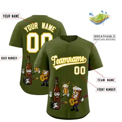 Olive Beer Day Parties Baseball Jersey 2
