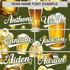 Olive Beer Day Parties Baseball Jersey 3