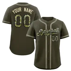 Olive Black Authentic Classic Baseball Jersey 1