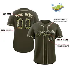 Olive Black Authentic Classic Baseball Jersey 2