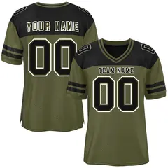 Olive Black Color Block Authentic Football Jersey 1