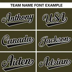 Olive Black Flame Graffiti Authentic Baseball Jersey 3