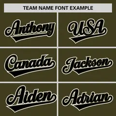 Olive Black Half Stripe Authentic Baseball Jersey 3