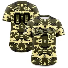 Olive Black-Khaki Camo Authentic Baseball Jersey