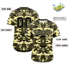 Olive Black-Khaki Camo Authentic Baseball Jersey 2
