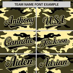 Olive Black-Khaki Camo Authentic Baseball Jersey 3