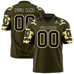 Olive Black-Khaki Camo Authentic Football Jersey