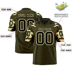 Olive Black-Khaki Camo Authentic Football Jersey 2