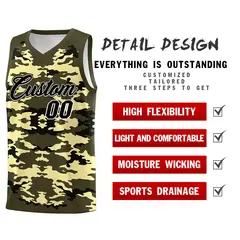 Olive Black-Khaki Camo Basketball Jersey 2