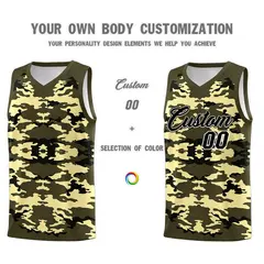Olive Black-Khaki Camo Basketball Jersey 3