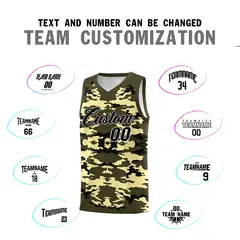 Olive Black-Khaki Camo Basketball Jersey 4