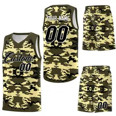 Olive Black-Khaki Camo Basketball Jersey 6