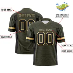 Olive Black-Khaki Zebra Stripes Authentic Football Jersey 2