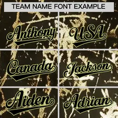 Olive Black Metallic Gold Splatter Baseball Jersey 4