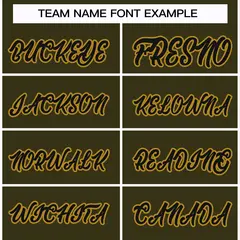 Olive Black-Old Gold Classic Style Hockey Jersey 3