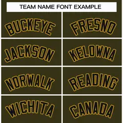 Olive Black-Old Gold Classic Style Hockey Jersey 3