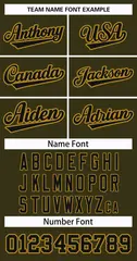 Olive Black-Old Gold Classic Style Hockey Jersey 3