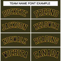 Olive Black-Old Gold Classic Style Hockey Jersey 3