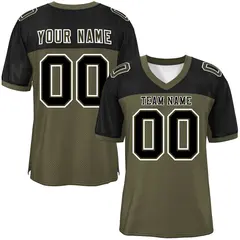 Olive-Black Raglan Sleeves Authentic Football Jersey