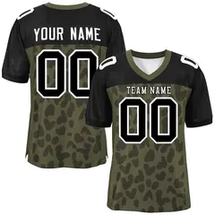Olive Black Raglan Sleeves Camo Authentic Football Jersey