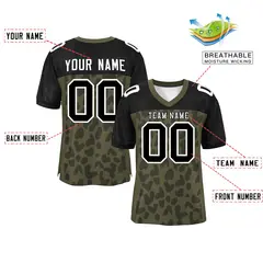 Olive Black Raglan Sleeves Camo Authentic Football Jersey 2