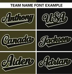 Olive Black Stripe-Solid Combo Authentic Baseball Jersey 3
