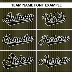 Olive Black Stripe Two-Button Softball Jersey 4