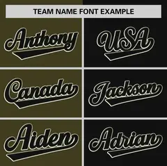 Olive Black Two Tone Striped Authentic Baseball Jersey 3