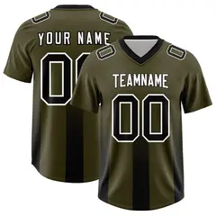 Olive Black Vertical Stripe Gradient Team Football Jersey 1