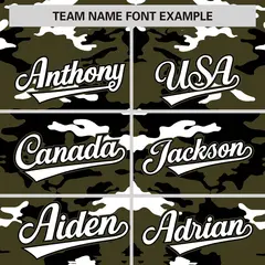 Olive Black-White Camo Authentic Baseball Jersey 3