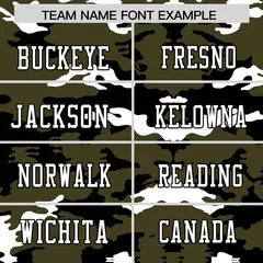 Olive Black-White Camo Authentic Football Jersey 3
