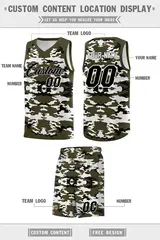 Olive Black-White Camo Basketball Jersey 5