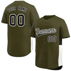 Olive Black-White Side Two-Tone Authentic Baseball Jersey 1