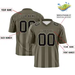 Olive Camel Vertical Fine Stripe Gradient Football Jersey 2
