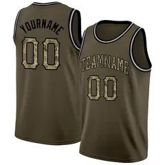 Olive Camo-Black Classic Athletic Basketball Jersey 1
