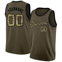 Olive Camo-Black Classic Athletic Basketball Jersey 1