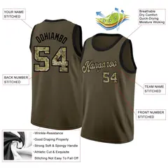 Olive Camo-Black Classic Athletic Basketball Jersey 2